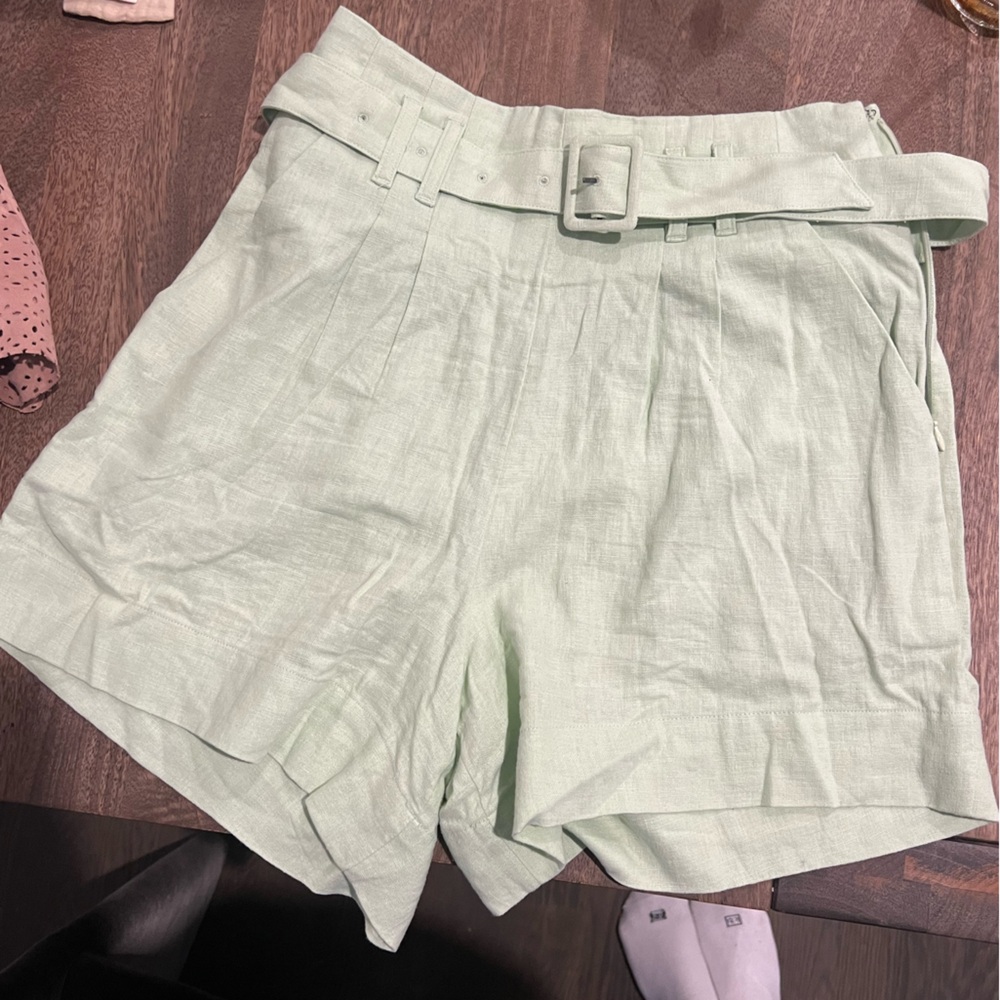 Abercrombie & Fitch Light Green High Waist Shorts